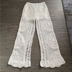 POL White Crochet Detail Pants NEW